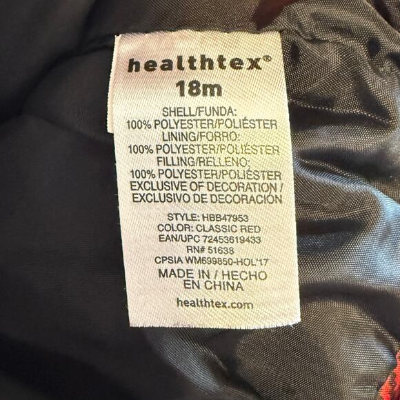 Healthtex Baby Buffalo Plaid Puffer Vest In Red Black Size 18 Months - Picture 6 of 6